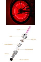 1 Çift Hareket Sensörlü Kırmızı Işıklı Sibop Kapağı Lambası Araba Bisiklet