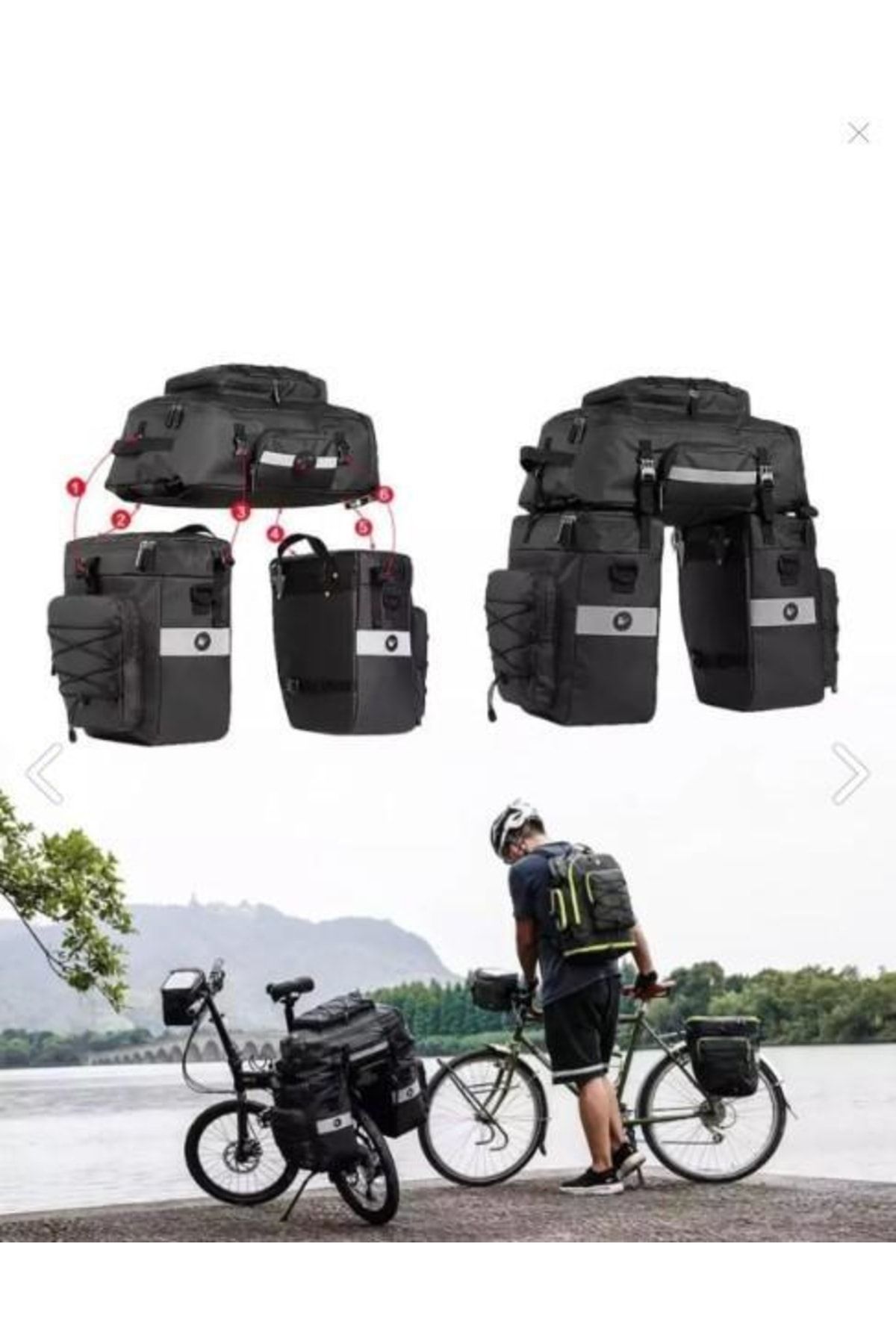 75 Litre 3 In 1 Çok Amaçlı Bisiklet Tur Heybesi, Sırt Çantası Xbyc 889