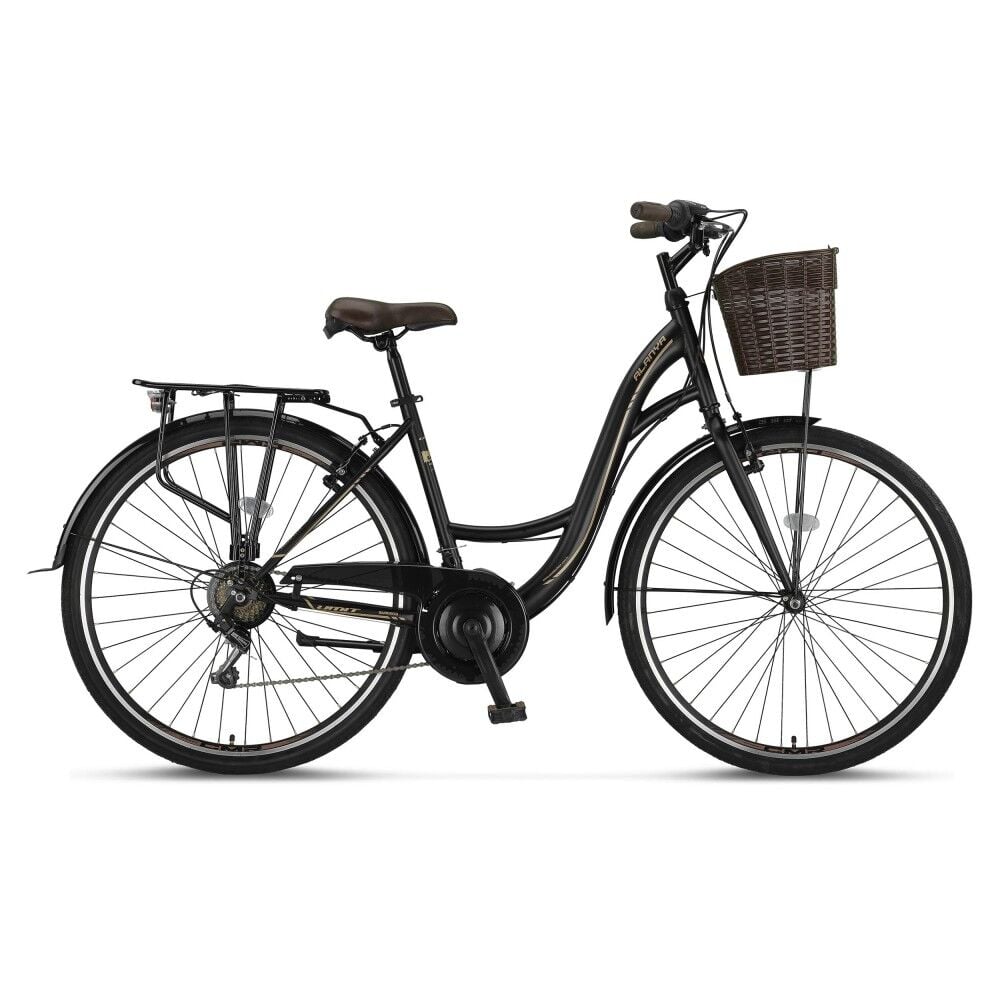 Ümit Alanya - 28 Jant Lady Kadro 47cm Kadro Sepetli Şehir Bisikleti - Siyah Kahverengi