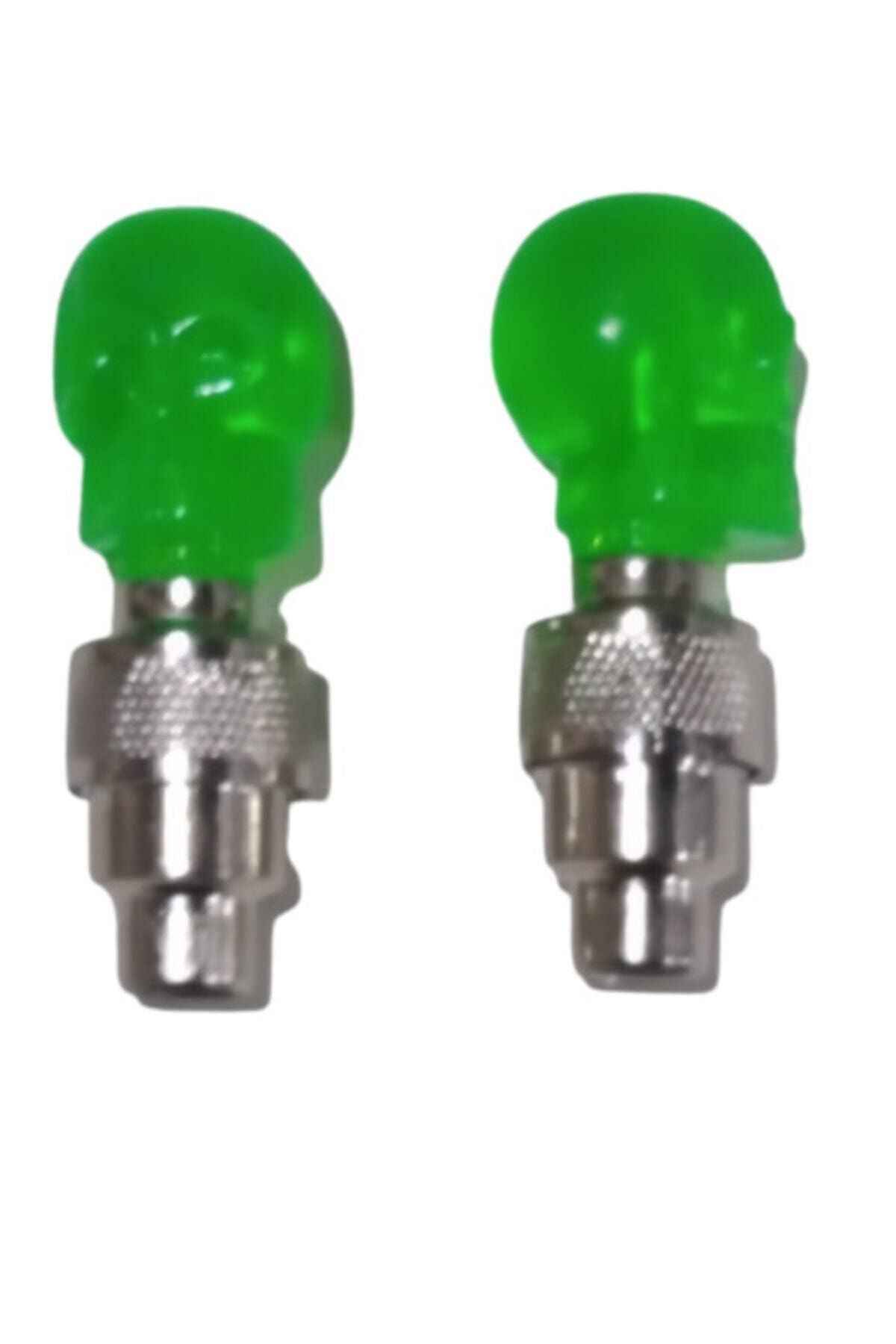 Hareket Sensörlü Bisiklet Işıklı Sibop Kapağı Kurukafa Model Piller Dahil 1 Çift