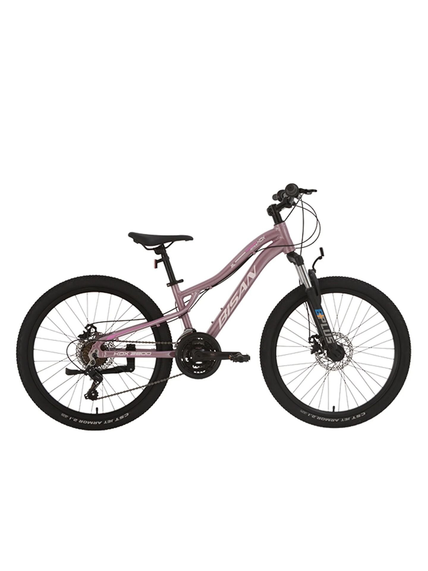 BİSAN KDX 2800 M.DİSK Fren Çocuk Bisikleti 21 Vites 24 Jant 30 CM Kadro Metalik Pembe - Beyaz