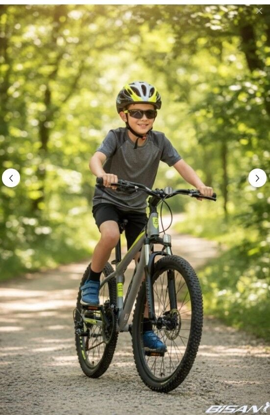 BİSAN COOPER ÇOCUK BİSİKLETİ 30 CM HD 24 JANT 21 VİTES AÇIK GRİ SİYAH SARI