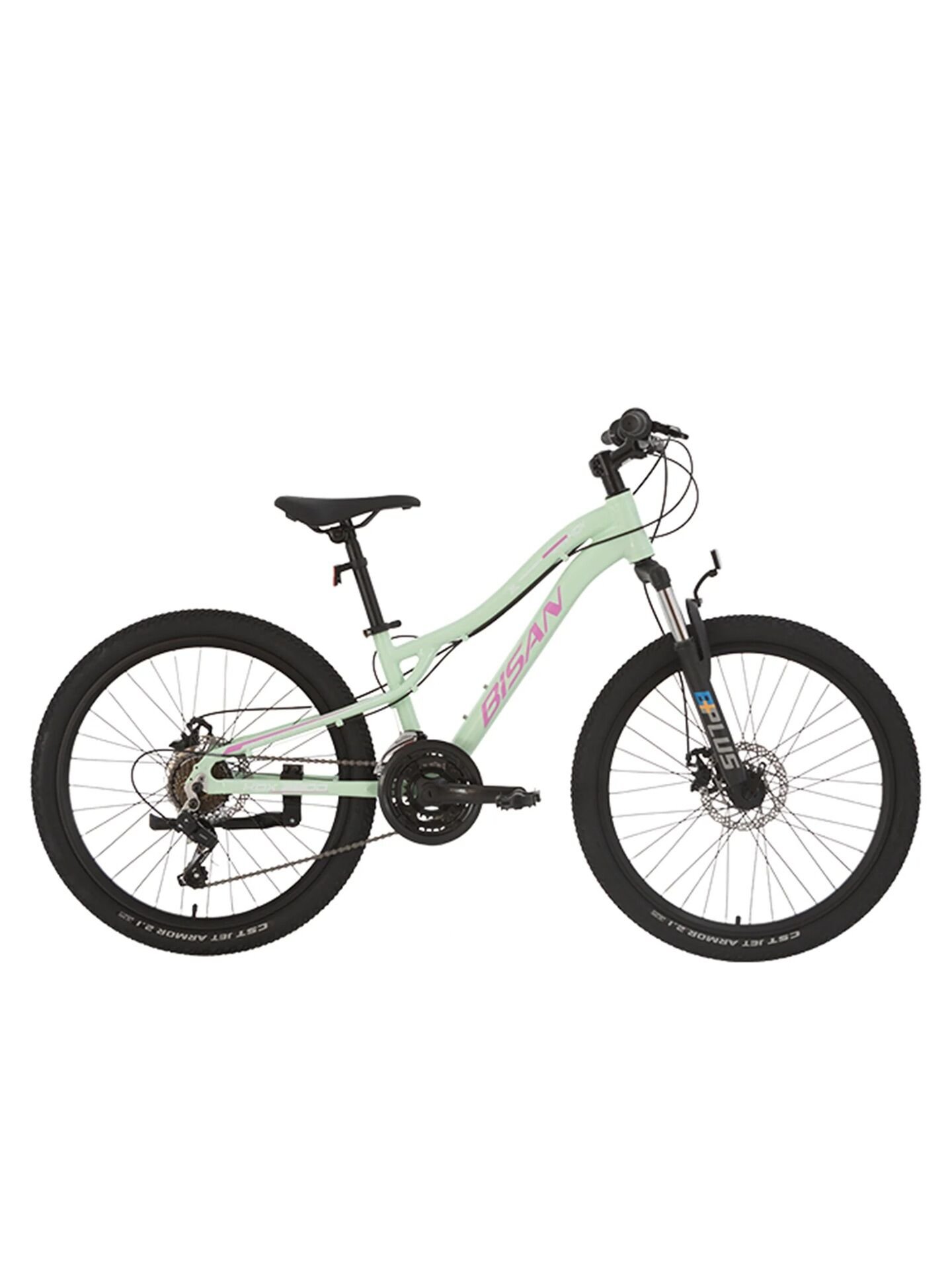 Bisan KDX 2800 M.DİSK Fren 24 Jant Çocuk Bisikleti 21 Vites 30 Cm Kadro Mint Yeşil Pembe Beyaz
