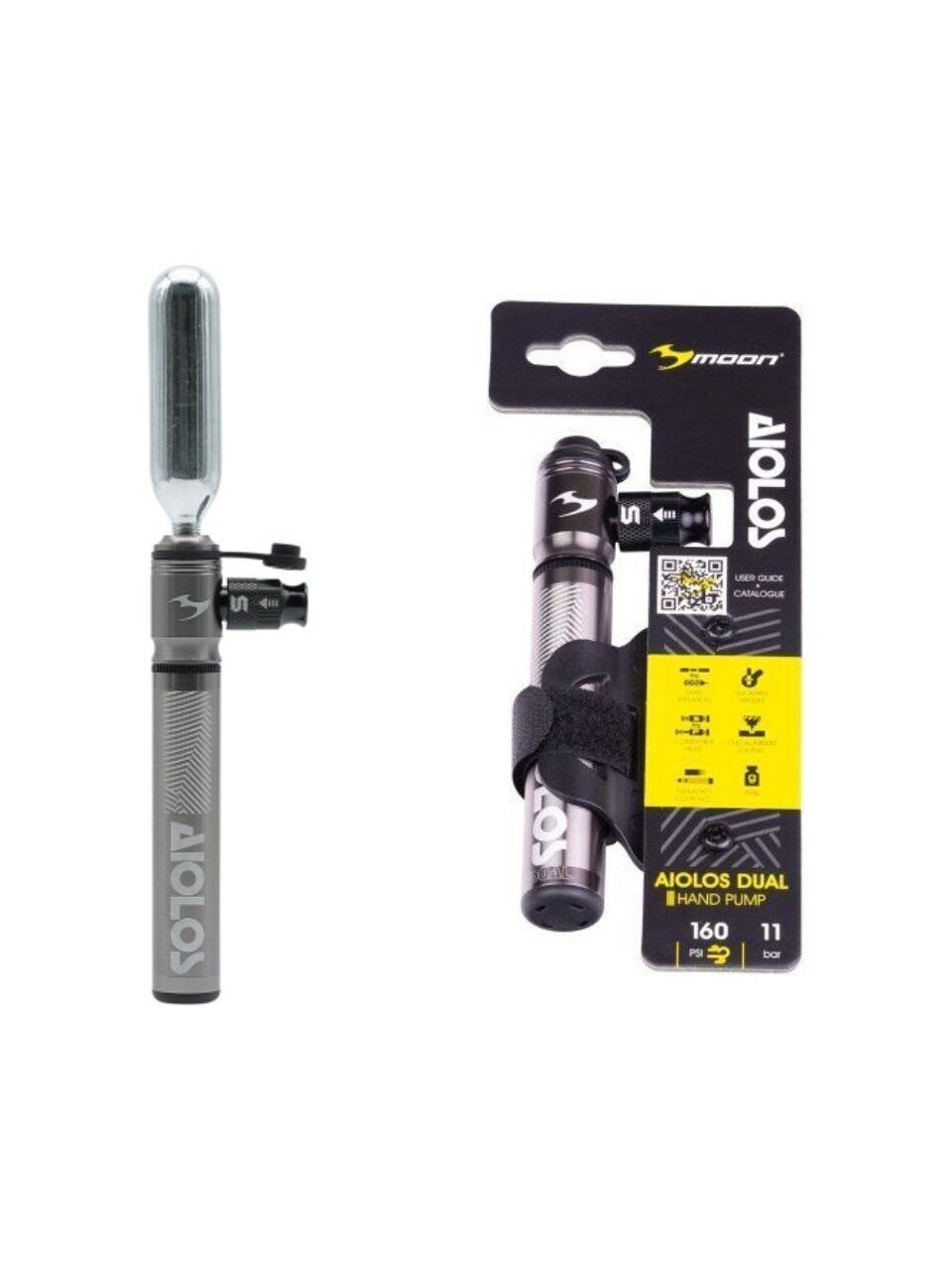 Moon Aiolos Dual Co2 Adaptörlü 160psi Bisiklet Pompası