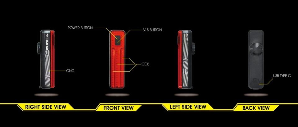 Moon HELIX MAX 250 Lümen USB Arka Lamba (Park sensörü)