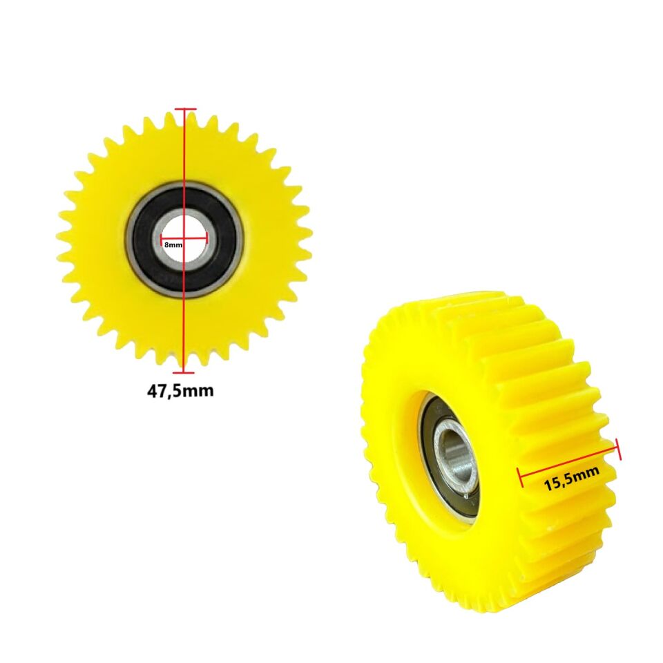 Motor Dişlisi - Kestamit, 36T, Çap 47,5mm , En 15,5mm, 3lü