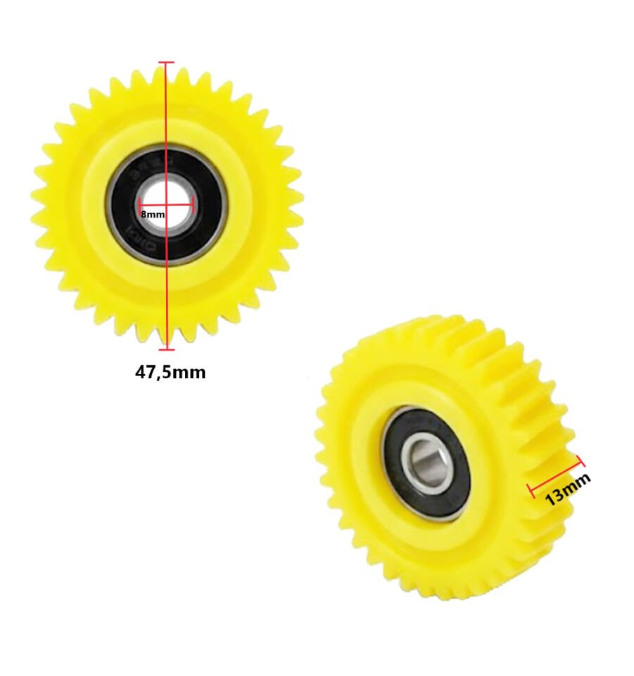 Motor Dişlisi - Kestamit, 35T, Çap 47,5mm , En 13mm, Helix Açılı Dişli, 3lü