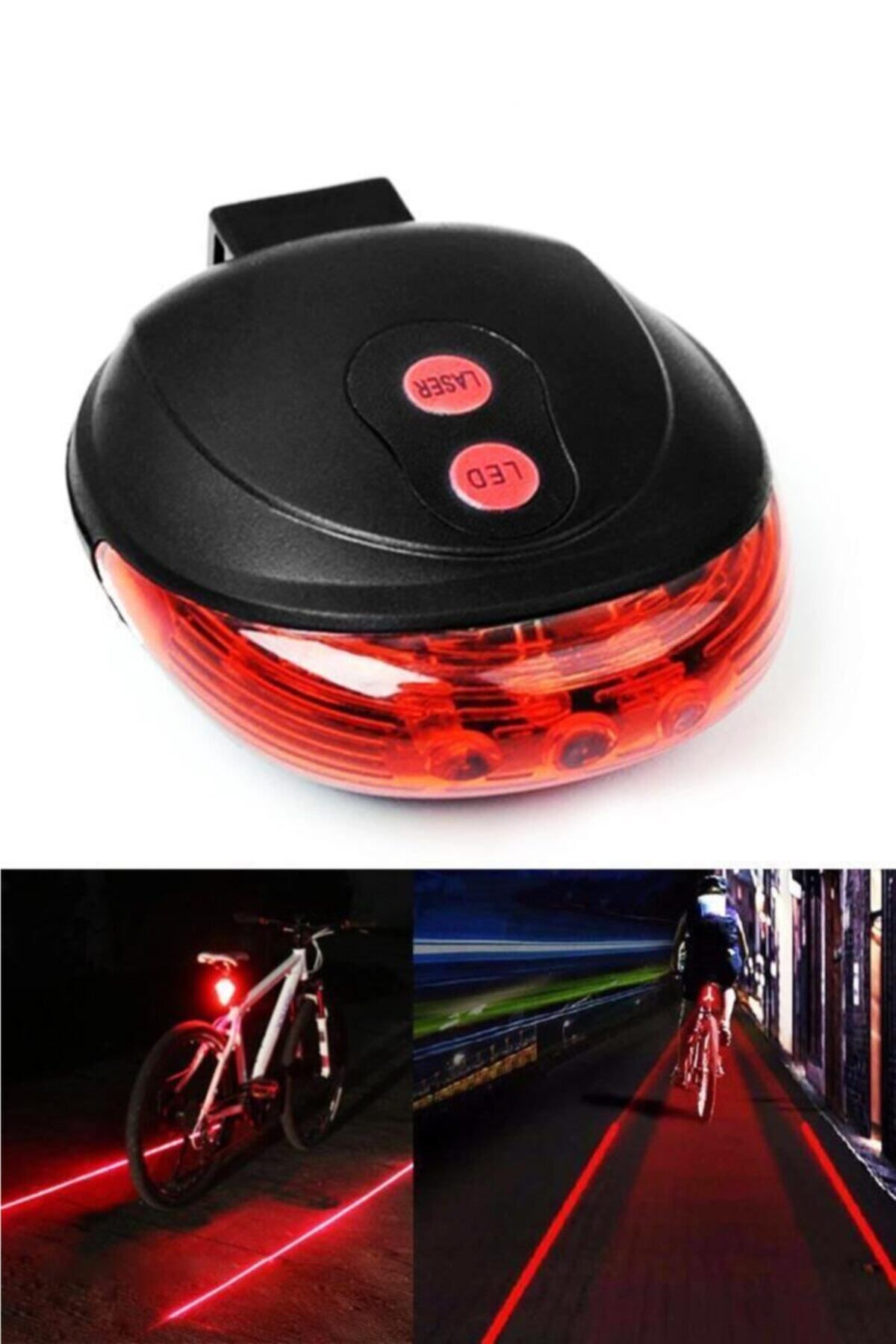 Bisiklet Led Lazer Işığı Güvenlik Şeritli Arka Stop Lamba