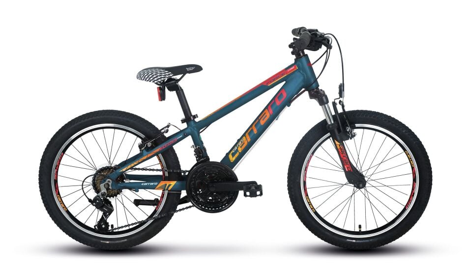 Carraro Force 200 20 Jant Çocuk Bisikleti | Shimano 21 Vites Alüminyum MAT ANTRASIT-YESIL-MAVI