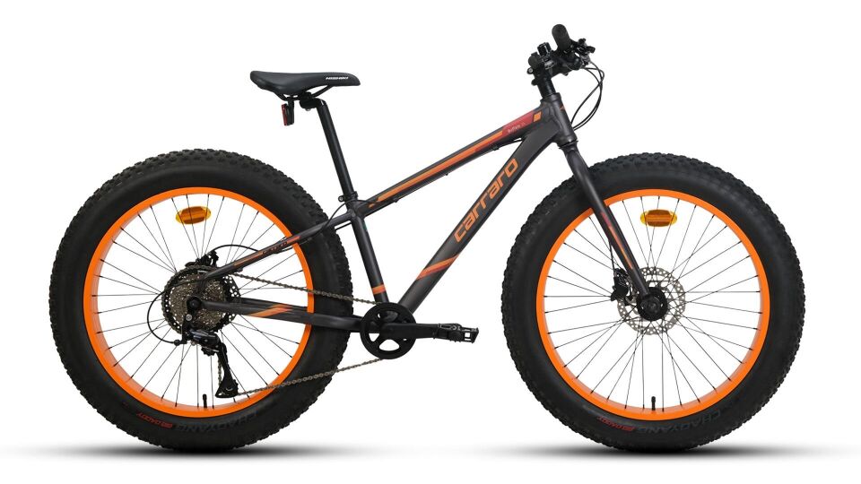 Carraro Buffalo Hd - 24 Jant 8 Vites Fat Bike - Mat Antrasit / Turuncu Kırmızı