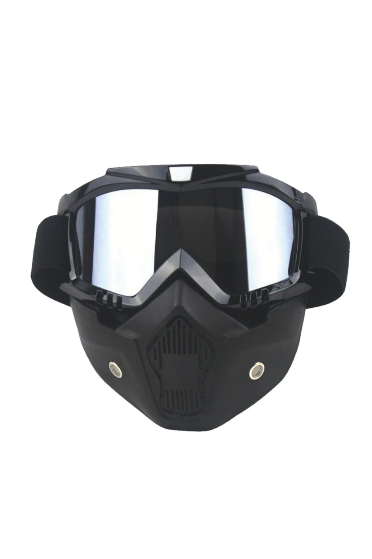 Motorsiklet Bisiklet Açık Kask Maskesi Siyah