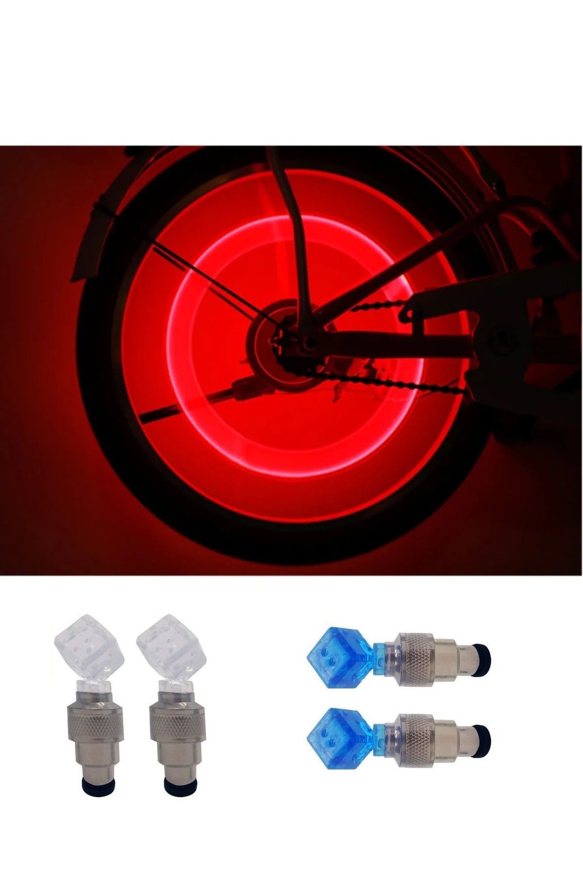 4 Adet Bisiklet Motosiklet Oto Led Işıklı Hareket Sensörlü Işıklı Jant Sibop Kapağı