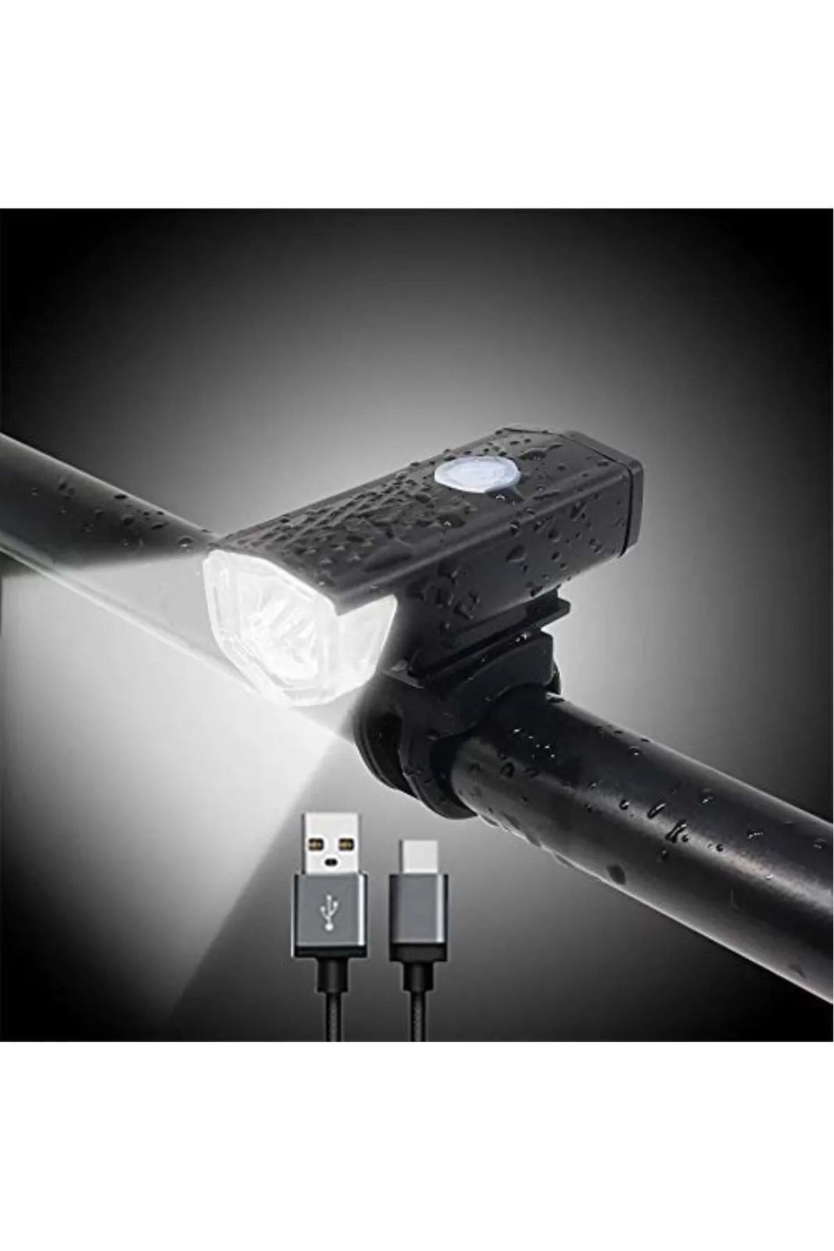 Su Geçirmez Usb Şarj Led Bisiklet Scooter Ön Far Lamba Işık Bisiklet Far