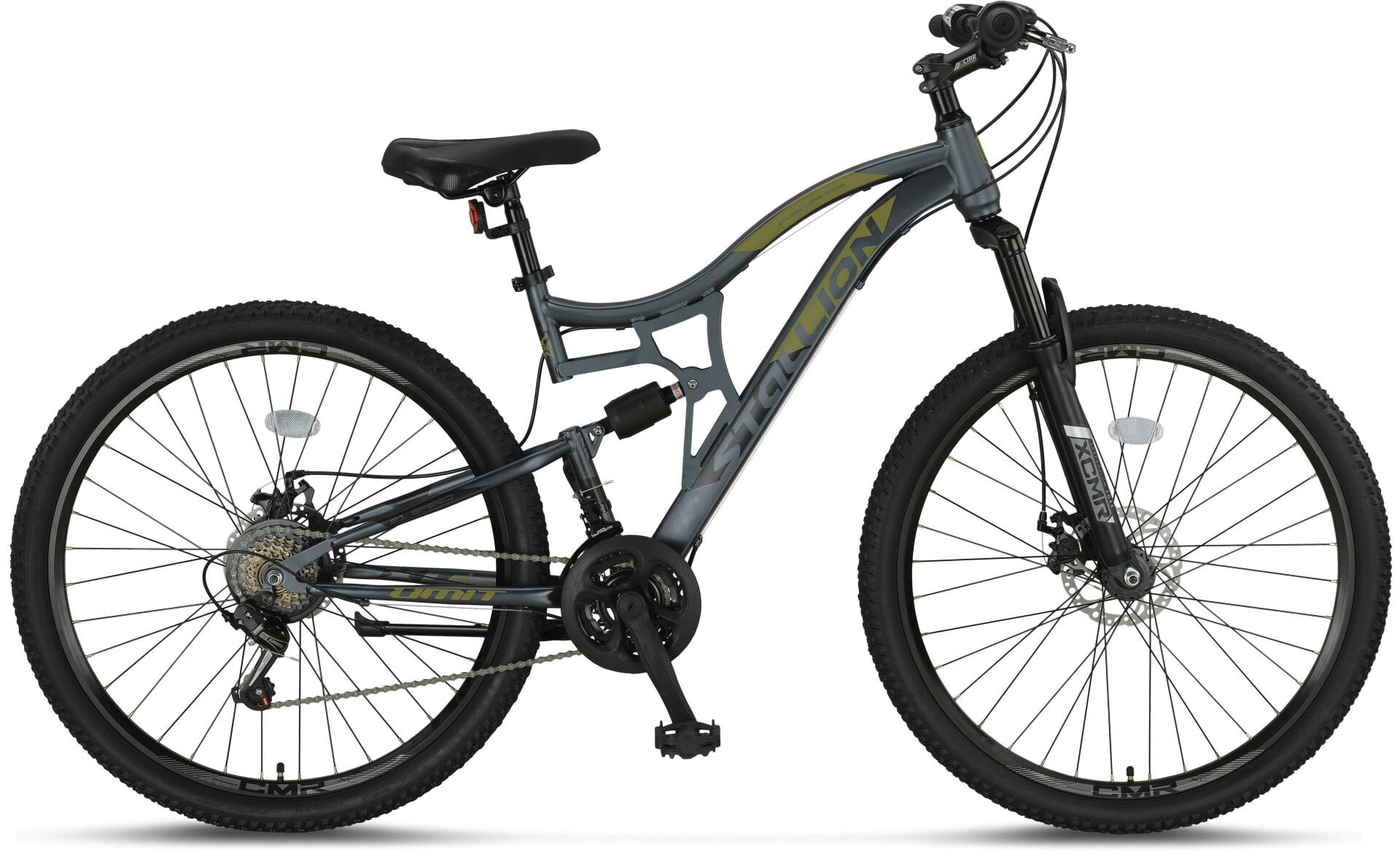 Ümit Stallion 2d - 26 Jant 21 Vites Çift Amortisörlü Dağ Bisikleti - Antrasit Yeşil