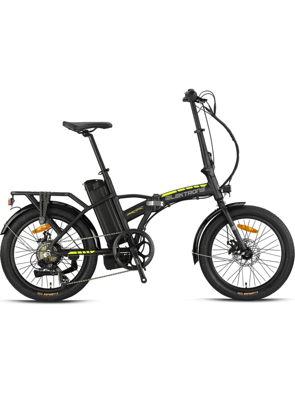 KRON ELEKTRON PASIFIC HİDROLİK FREN 20 JANT ELEKTRİKLİ BİSİKLET SİYAH-SARI