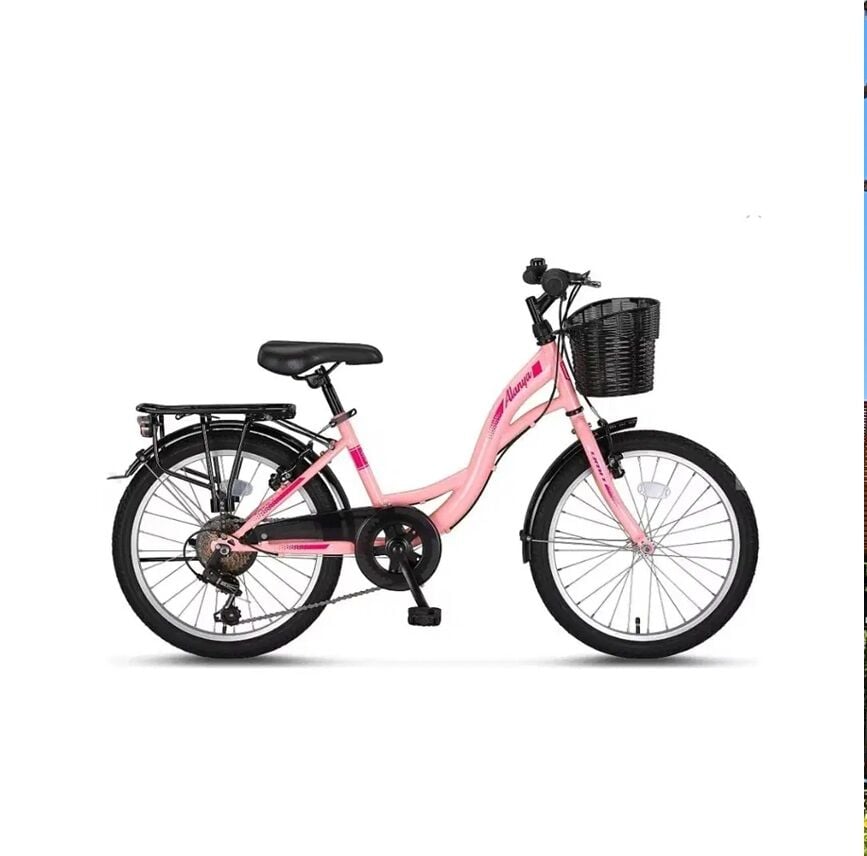 Ümit Alanya - 24 Jant 21 Vites Sepetli Çocuk Bisikleti - Toz Pembe