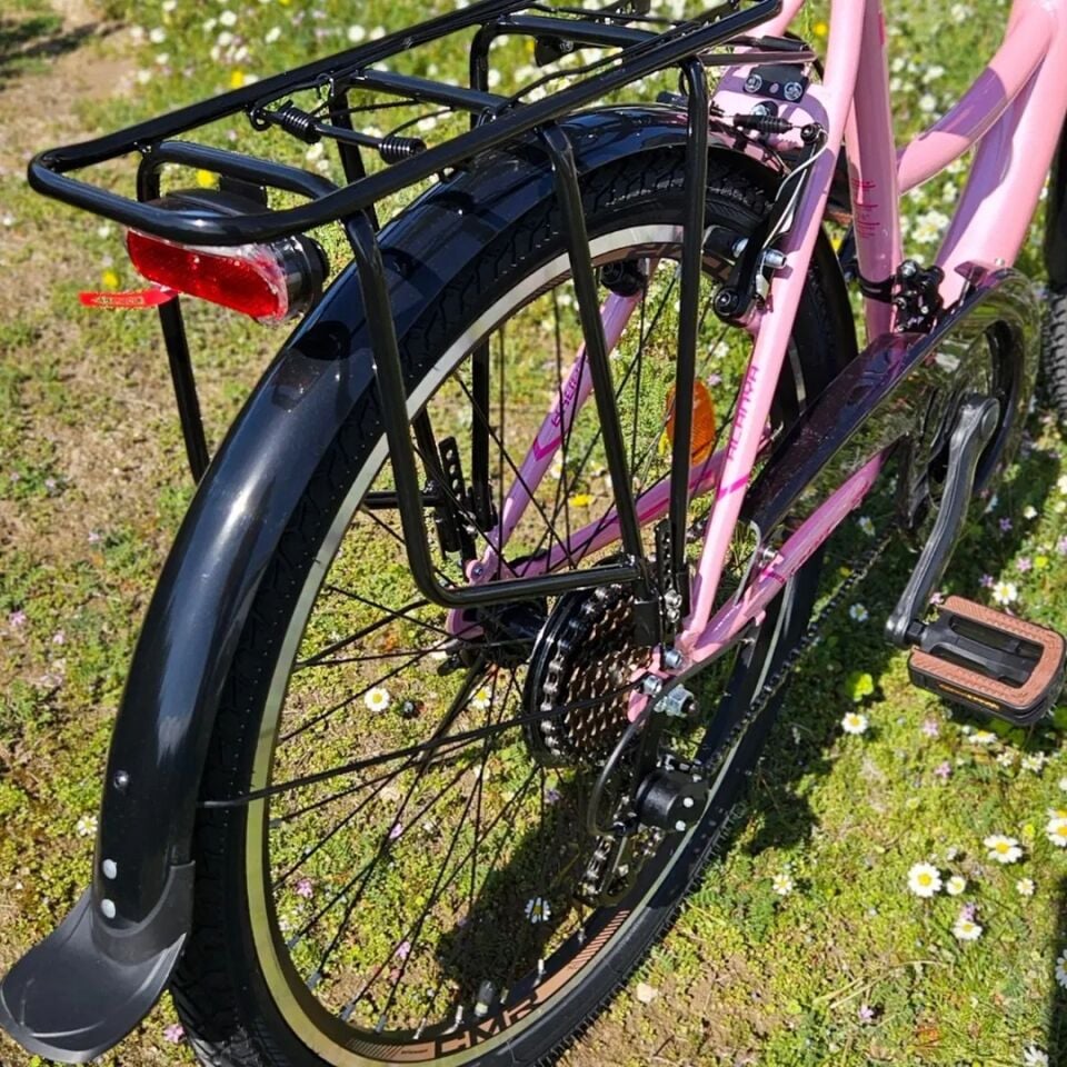 Ümit Alanya - 24 Jant 21 Vites Sepetli Çocuk Bisikleti - Toz Pembe