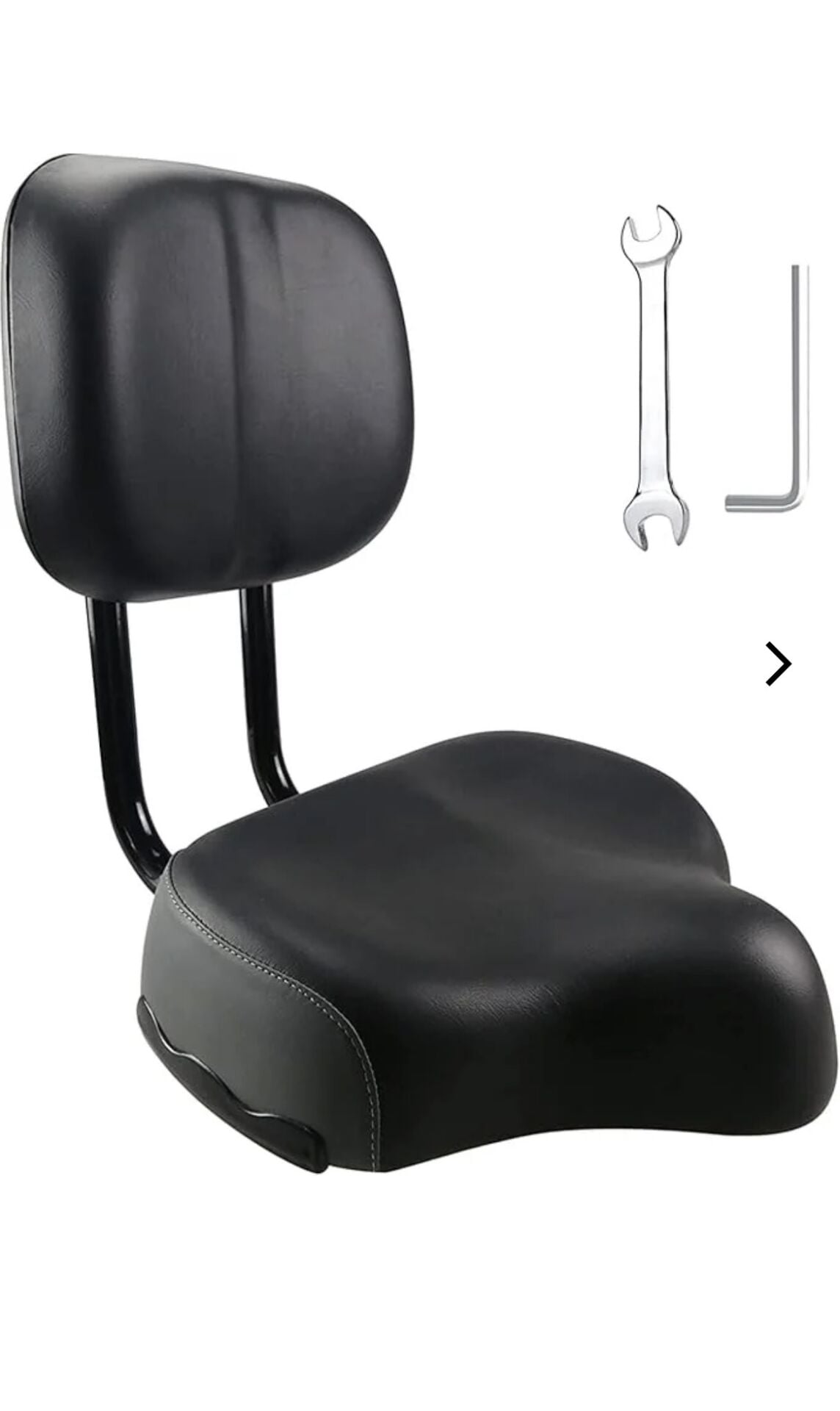 Sırt Destekli Bisiklet Selesi Koltuğu Arkalıklı Ayarlamalı Geniş Elektrikli Bisiklet Koltuk Siyah