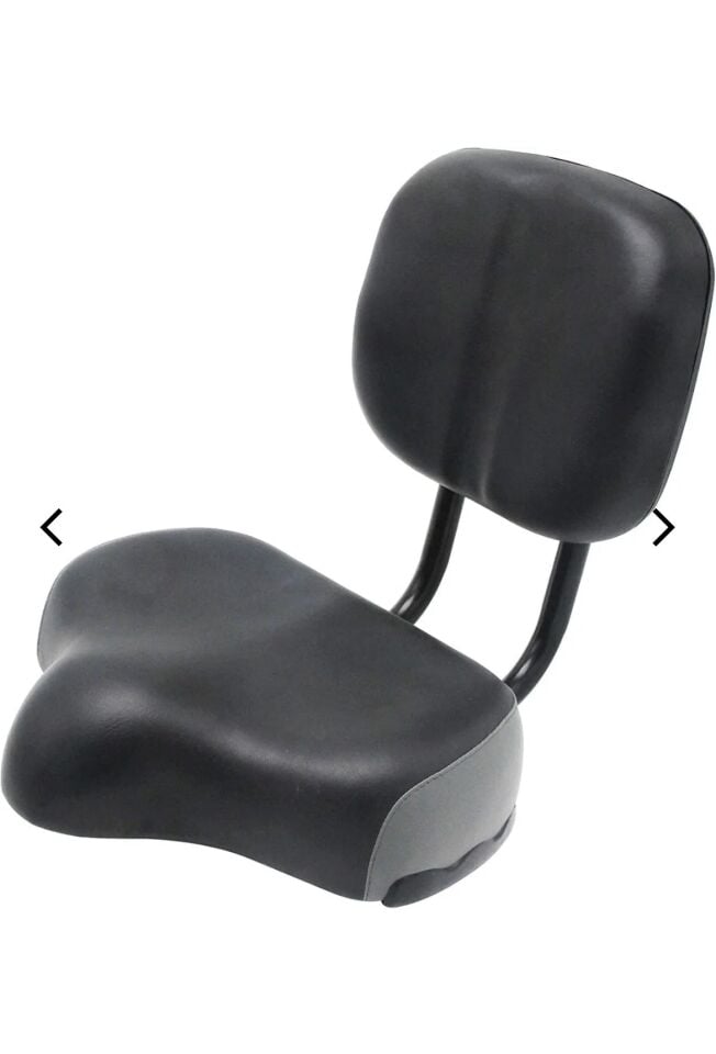 Sırt Destekli Bisiklet Selesi Koltuğu Arkalıklı Ayarlamalı Geniş Elektrikli Bisiklet Koltuk Siyah