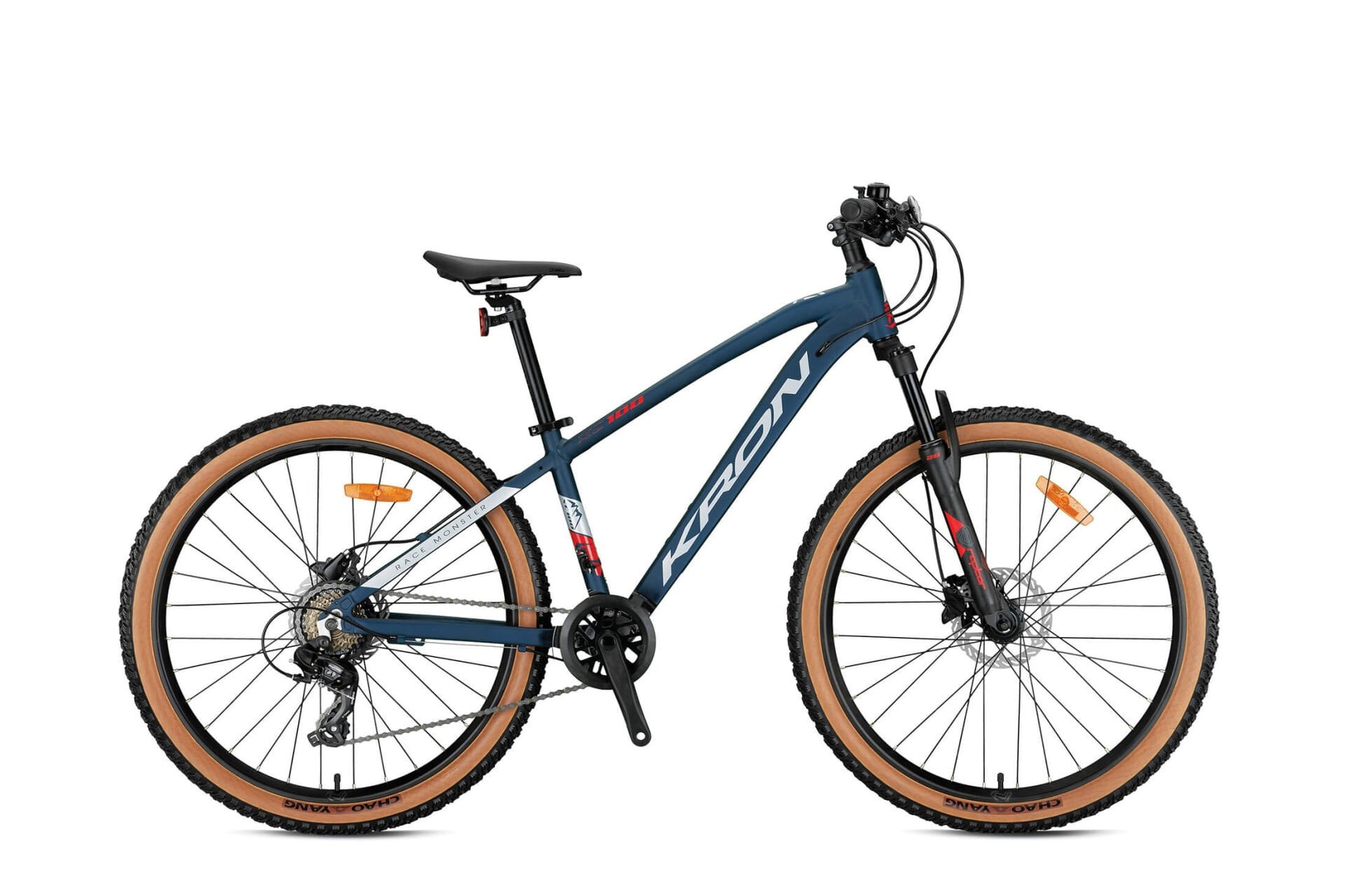 KRON XC 100 24 JANT MTB 13 KADRO 8 VİTES HD FREN MAT KOYU LACİVERT GRİ KIRMIZI