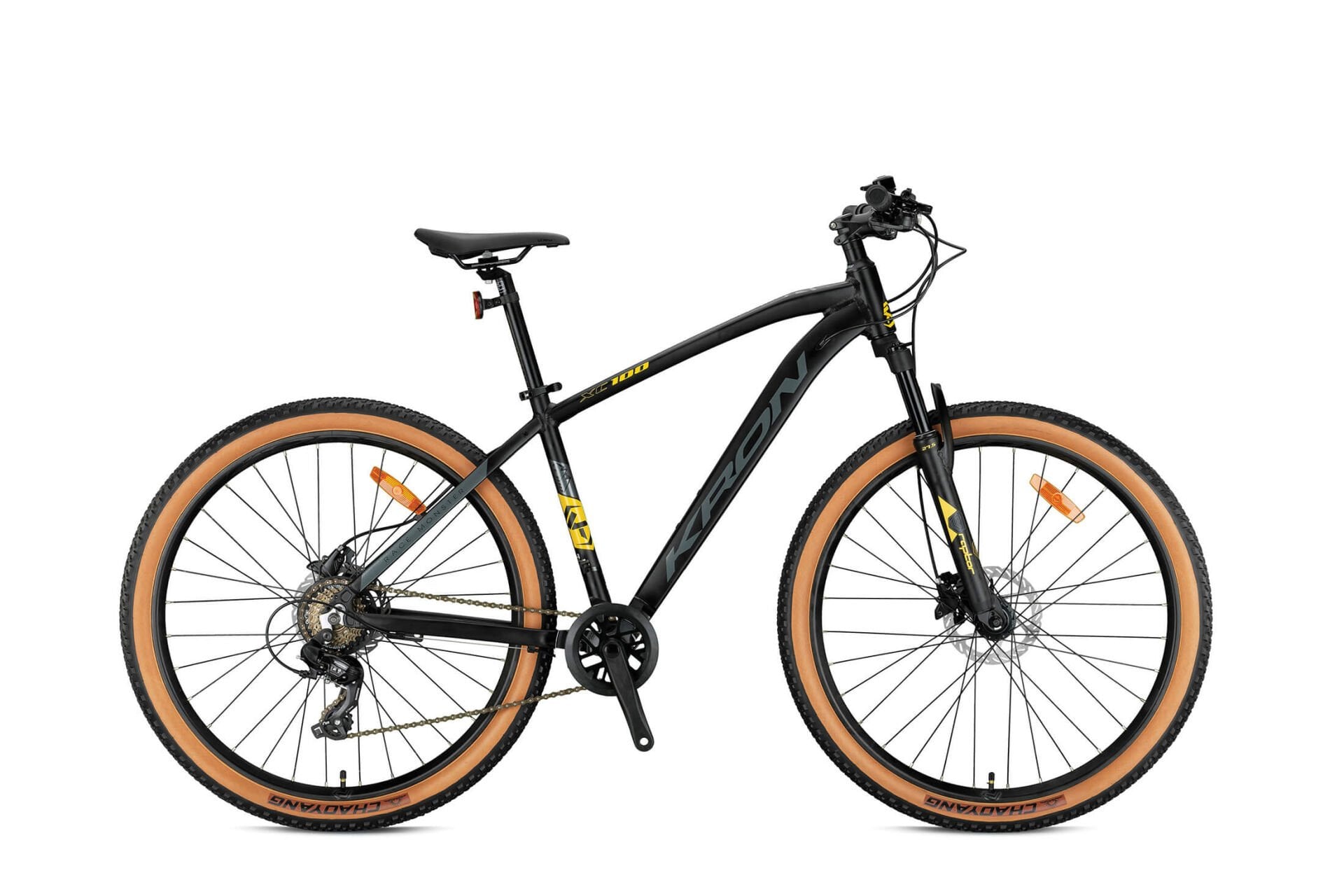 KRON XC 100 24 JANT MTB 13 KADRO 8 VİTES HD FREN MAT SİYAH SARI FÜME