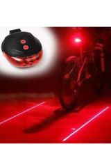 Bisiklet Lazer Güvenlik Şeriti Led Stop Lambası 7 Fonksiyon 5 Led