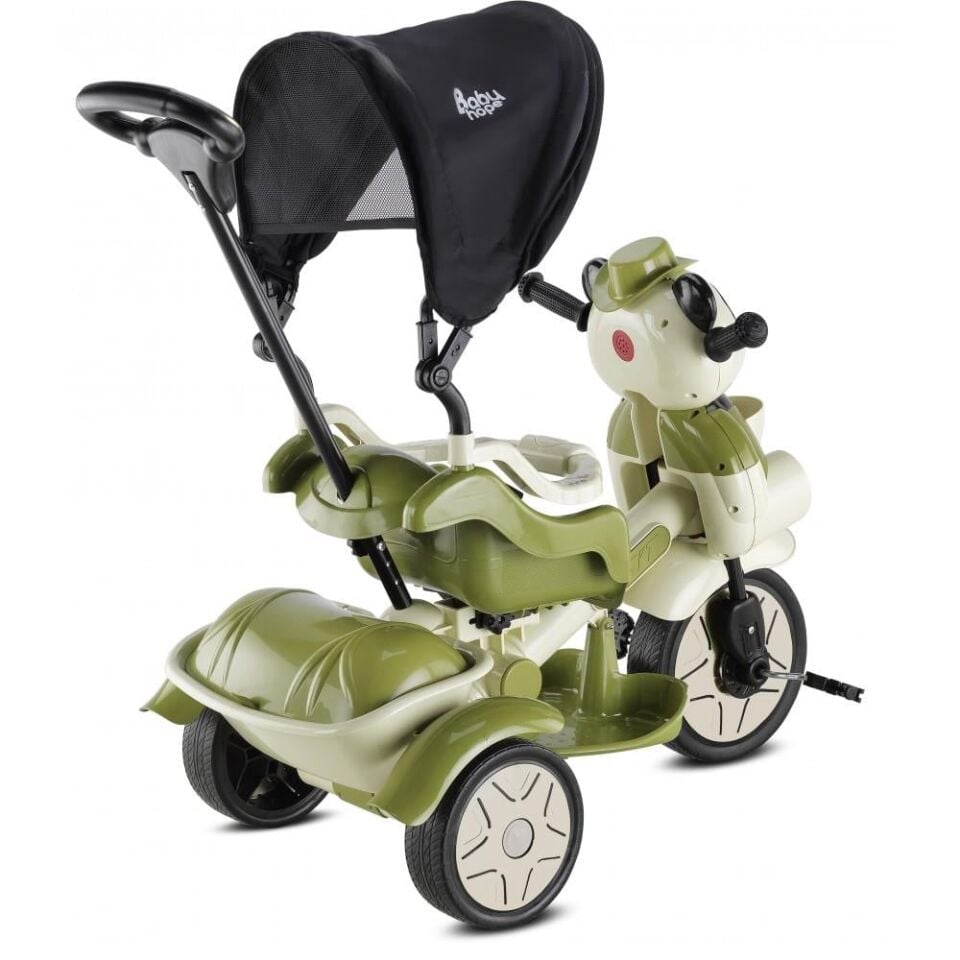 Babyhope 127 LÜKS Little Panda 3 Tekerlekli İtmeli Bisiklet YEŞİL/BEJ