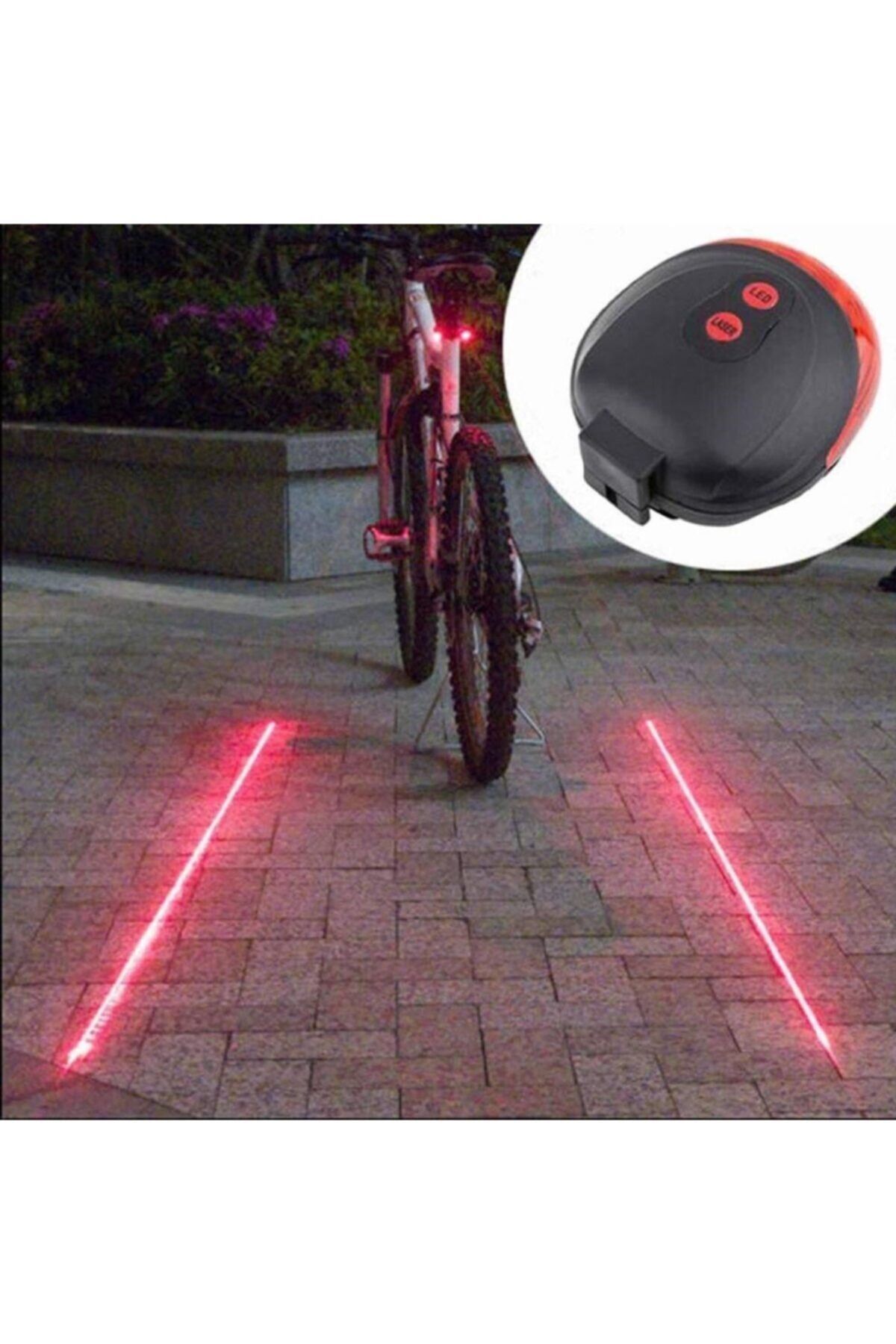 Çok Fonksiyonlu Pilli Bisiklet Led Lazer Işığı Arka Stop Lambası