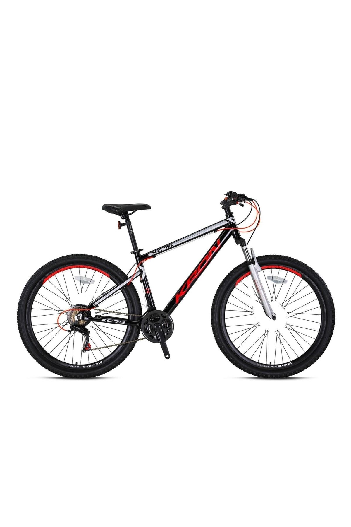 Xc 75 - 27.5 Jant Mtb - 17 Kadro - 21 Vites - V.b. (PAPUÇ FREN) - Parlak Siyah-kırmızı/gri