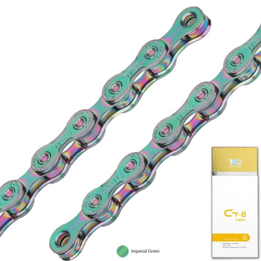 KMC TEC RENKLİ ZİNCİR 6/7/8 VİTES 116 BAKLA - IMPERİAL GREEN