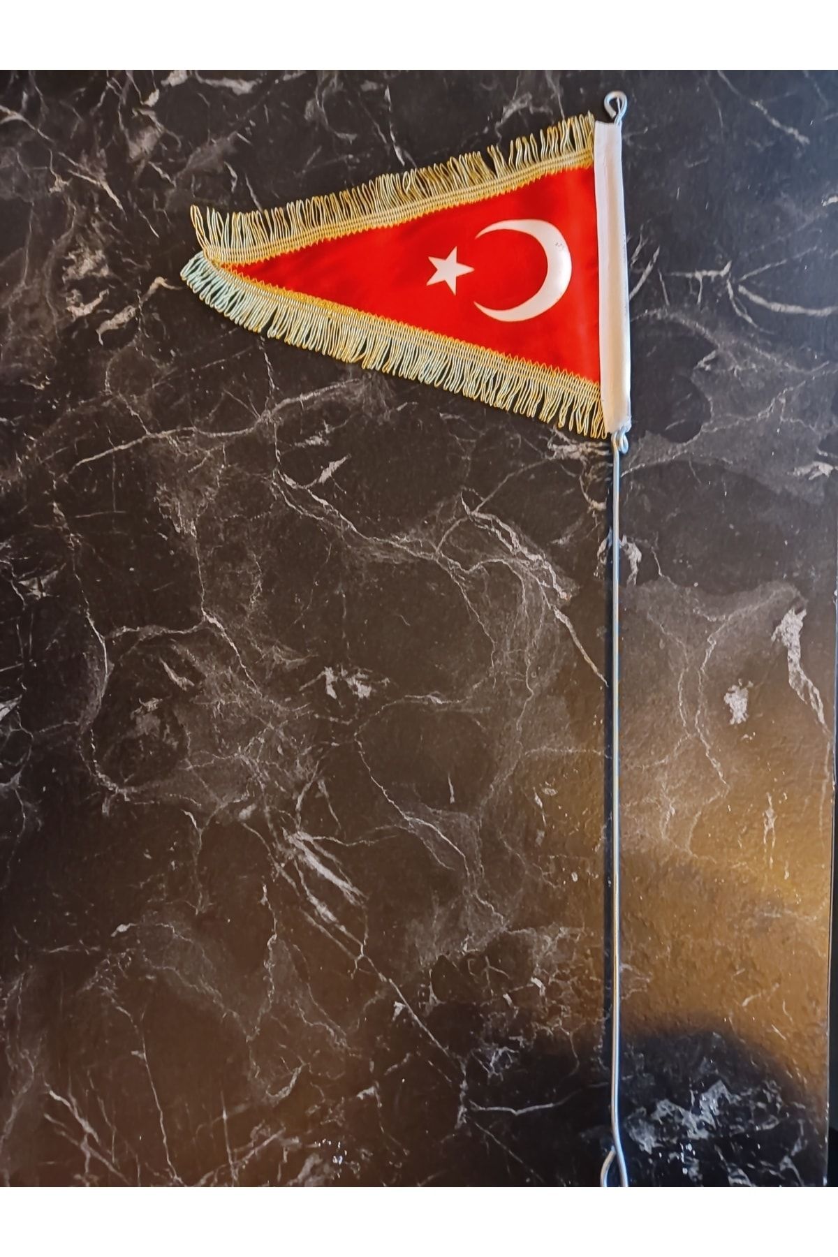 Bisiklet Türk Bayrağı Püsküllü Flama Sarı Yaldızlı