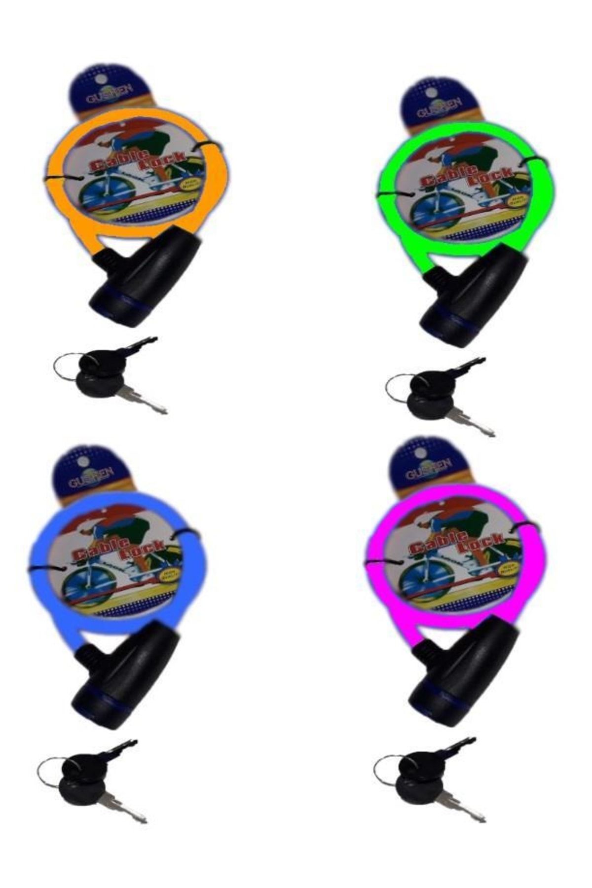 Bisiklet Bağlama Kilidi Çelik Kilit Anahtarlı Bisiklet Kilidi