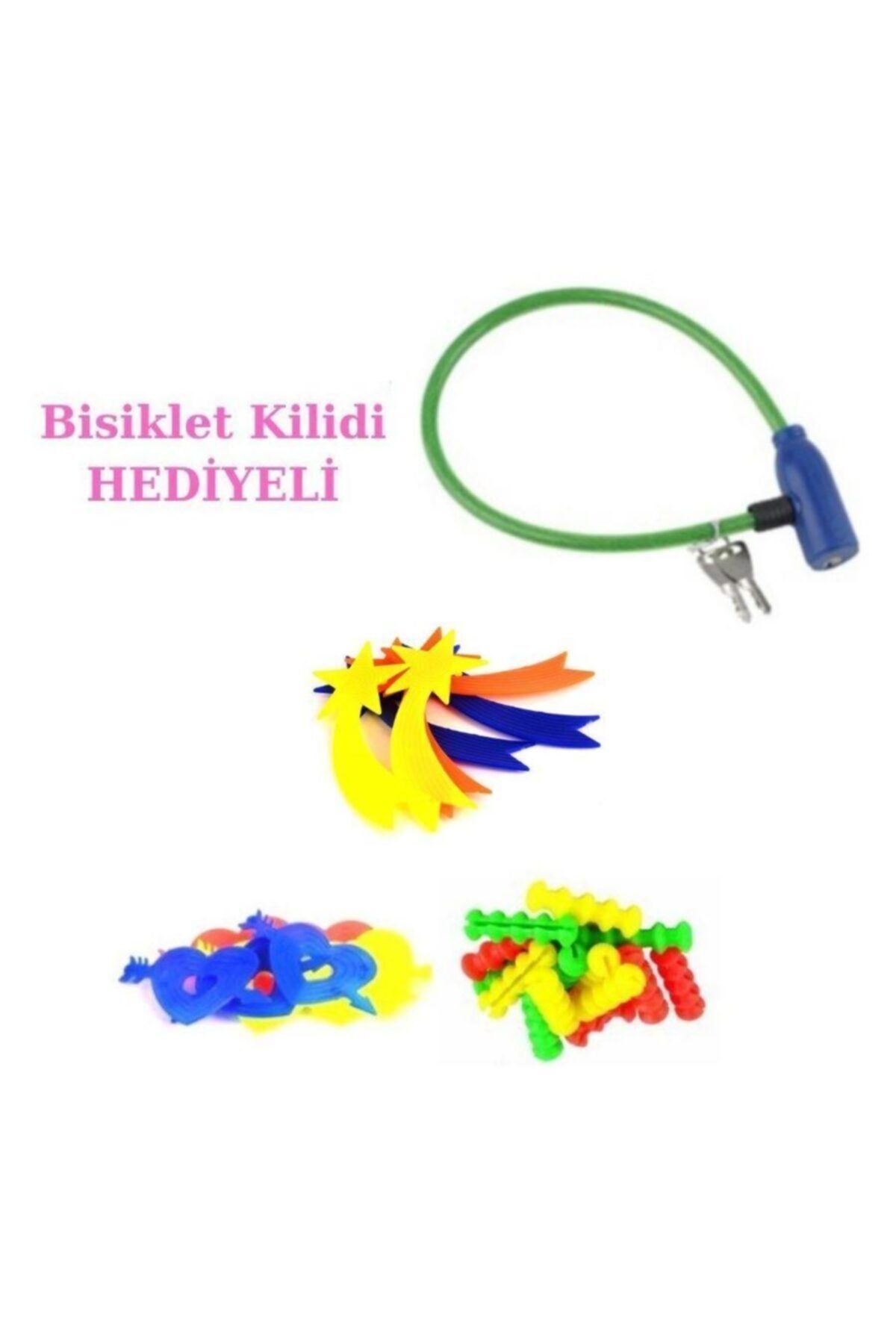 Bisiklet Kilidi Hediyeli 3 Çeşit Bisiklet Süsü Seti