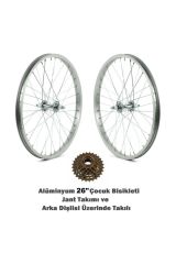 26'' Alüminyum Çocuk Bisikleti Ön-arka Hazır Jant Takımı Ve 7li Ar