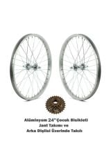 24'' Alüminyum Çocuk Bisikleti Ön-arka Hazır Jant Takımı Ve Dişli