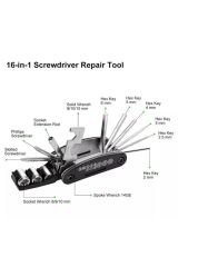 15 Fonksiyonlu Bisiklet Çakı Alyan Anahtar Takımı Tamir Seti Bisiklet Tamir Onarım Sökme Seti