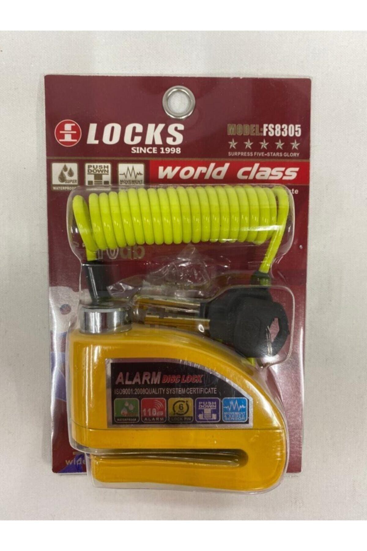 Mototork - 110 Db Sarı Alarmlı Disk Kilidi hatırlatıcı Kablo