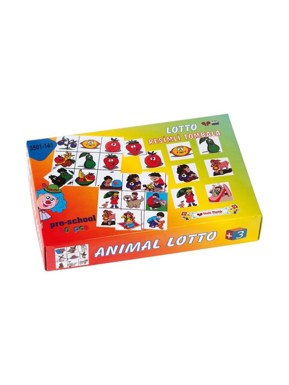 Resimli Tombala 60 Parça Lotto Güçlü Plastik (Eğitici Zeka Kartları Oyunu)