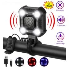 XBYC 2122 Usb Şarjlı Bisiklet Işıklı Korna 350 Lümen 140db