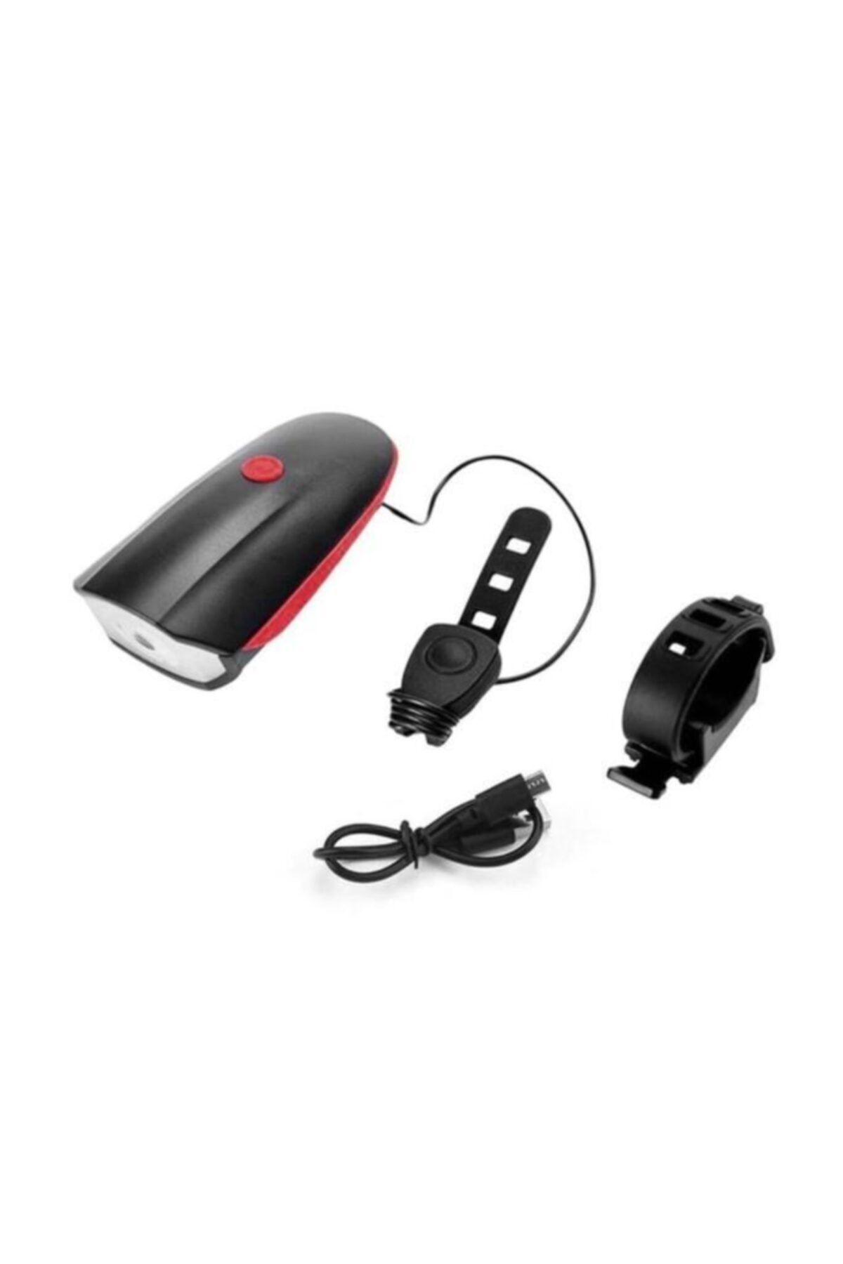 250 Lümen Bisiklet Ön Farı 2 In 1 Korna 140 Db Xbyc 6163 Usb Şarjlı Kırmızı