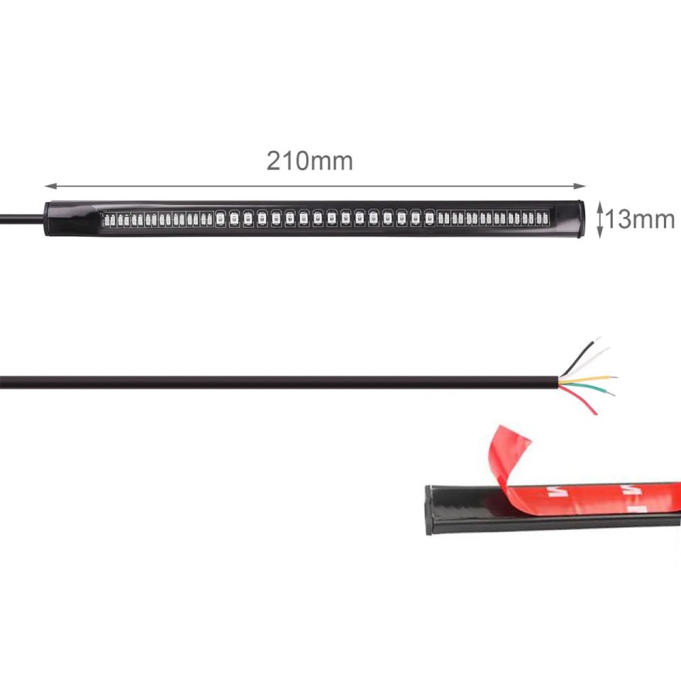 Motorsiklet Sinyal Stop Plaka Fren Lambası Esnek Şerit Led