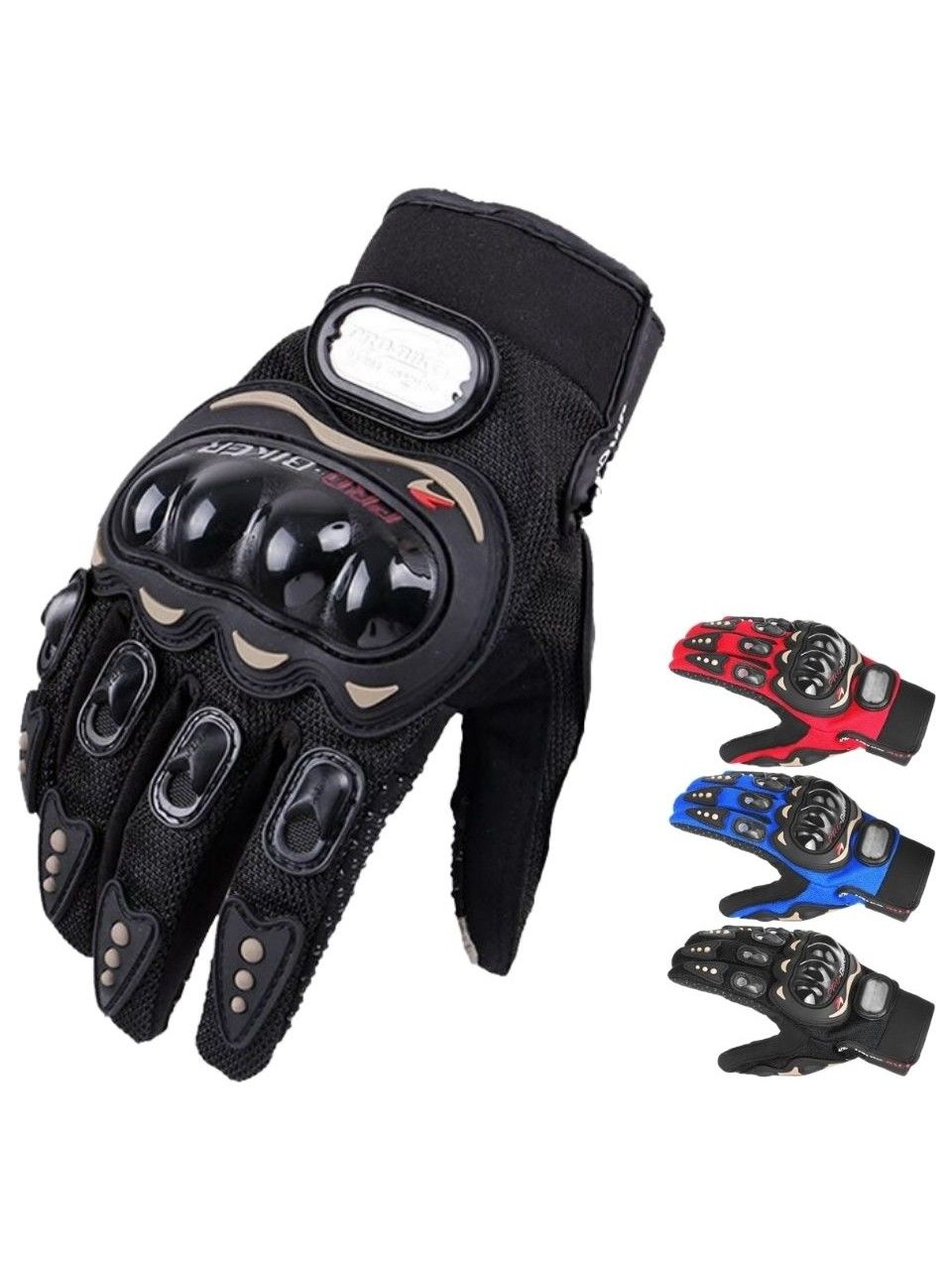 Probiker Motosiklet Siyah Touch Screen Dokunmatik Ekran Kaymaz Elastik Kumaş Bisiklet Scooter Eldiven