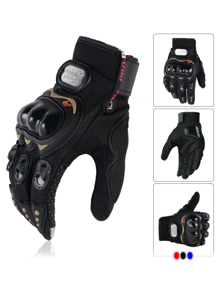 Probiker Motosiklet Siyah Touch Screen Dokunmatik Ekran Kaymaz Elastik Kumaş Bisiklet Scooter Eldiven