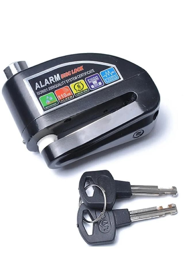 110 Db Siyah Motosiklet Alarmlı Disk Kilidi Hatırlatma Kablolu