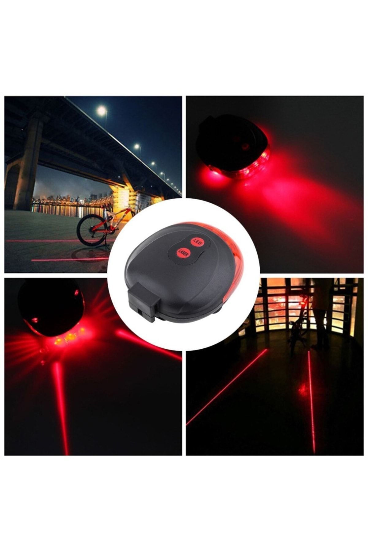 Xbyc 9685 Bisiklet Arka Lazerli Stop Lamba Led Lazer Işıklı