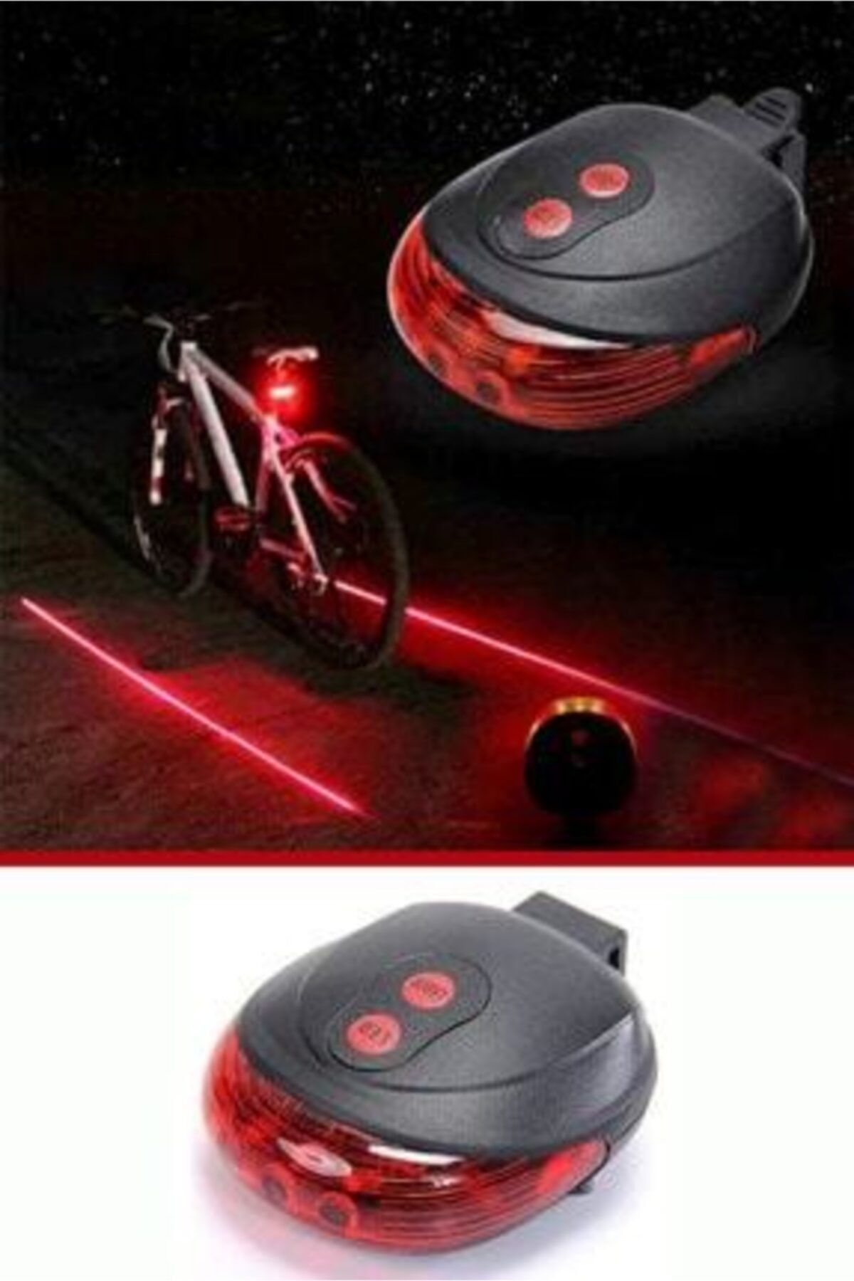 Bisiklet Arka Stop Lambası Lazer Şeritli Led Işık