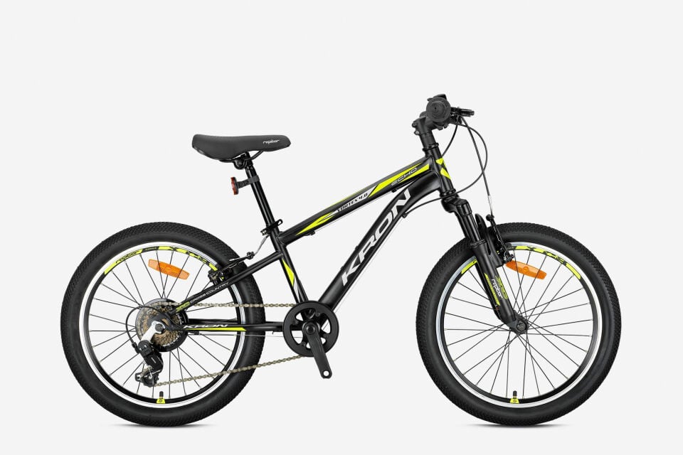 KRON VORTEX 4.0 20 JANT MTB 11 7 VİTES V FREN MAT SİYAH GRİ NEON SARI