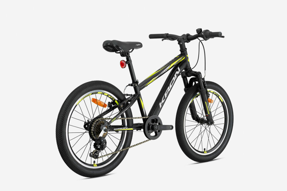KRON VORTEX 4.0 20 JANT MTB 11 7 VİTES V FREN MAT SİYAH GRİ NEON SARI