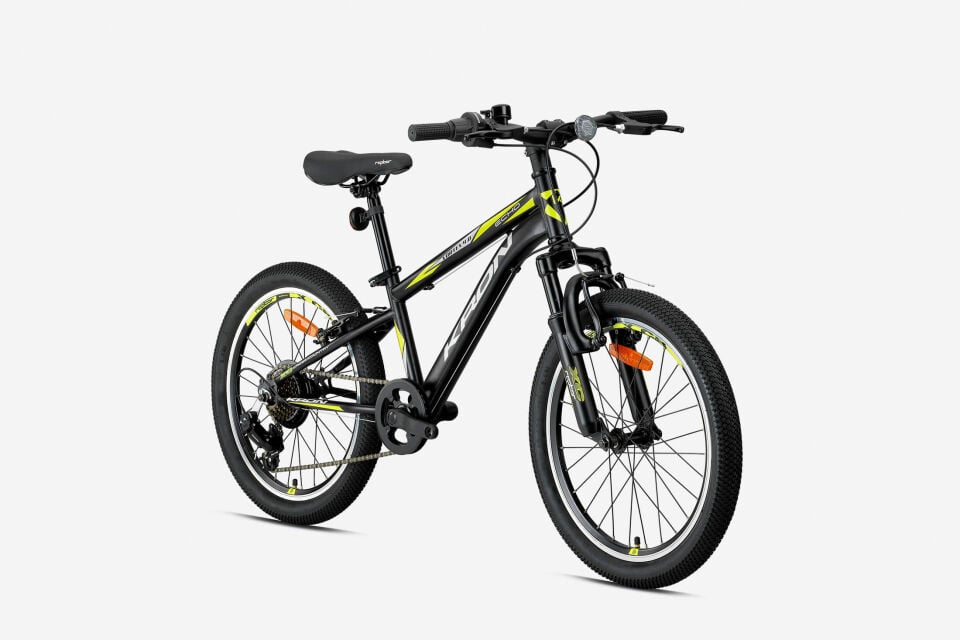 KRON VORTEX 4.0 20 JANT MTB 11 7 VİTES V FREN MAT SİYAH GRİ NEON SARI