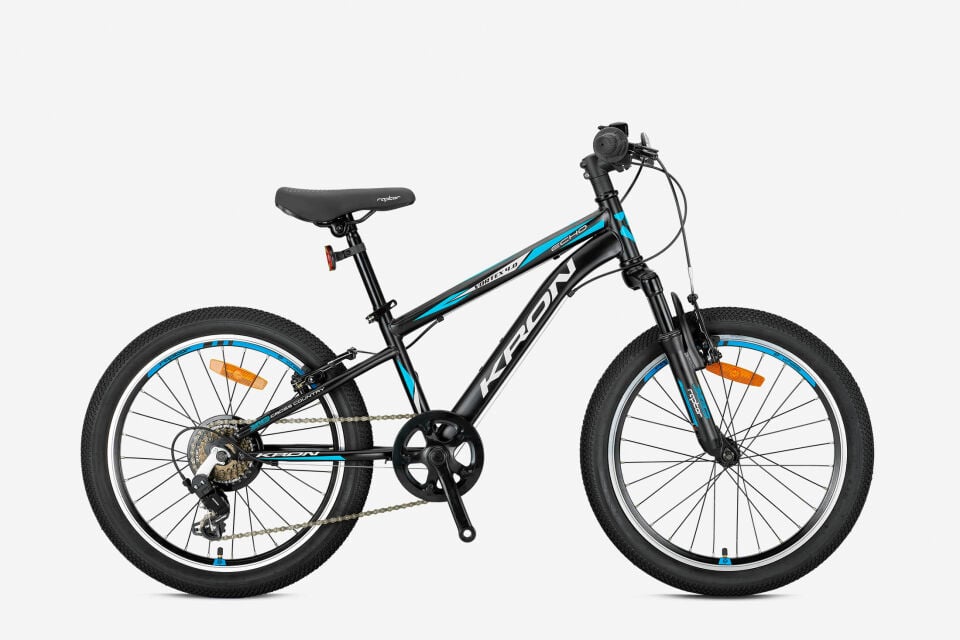 KRON VORTEX 4.0 20 JANT MTB 11 7 VİTES V FREN MAT SİYAH GRİ MAVİ